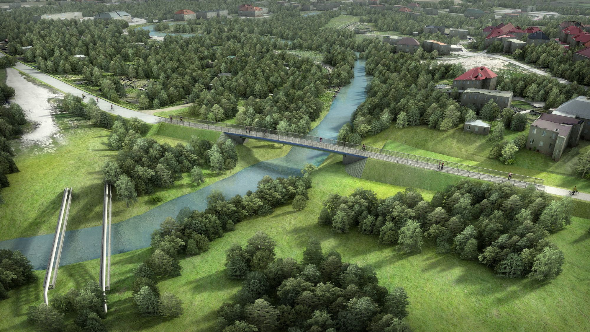 zdjęcie wizualizacji kładki na os. Drabinianka w Rzeszowie